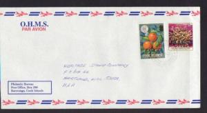 Cook Islands to Hartland WI 1995 Official Airmail Cover 