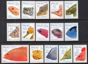 Palau 351-365 Fish MNH VF