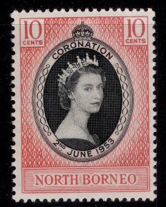 NORTH BORNEO QEII SG371, 10c 1953 CORONATION, NH MINT.