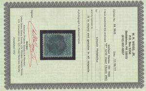 96 VF-XF used neat cancel Weiss cert with nice color cv $ 260 ! see pic !