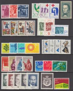 Liechtenstein Sc 372//453 MNH. 1962-1969 issues, 12 complete sets, VF