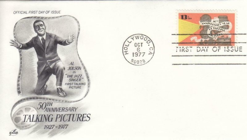 1977, 50th Anniv. Talking Pictures, Artcraft, FDC (D14869)