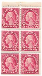 US   554e   1923   booklet  pane 6  average -fine  NH