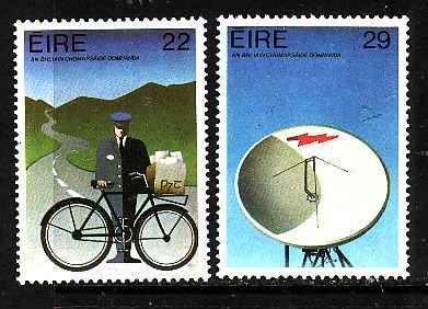 Ireland-Sc#573-4-unused NH set-Mailman-Dish Antenna-1983-