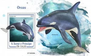 St Thomas - 2019 Killer Whales on Stamps - Stamp Souvenir Sheet - ST190506b