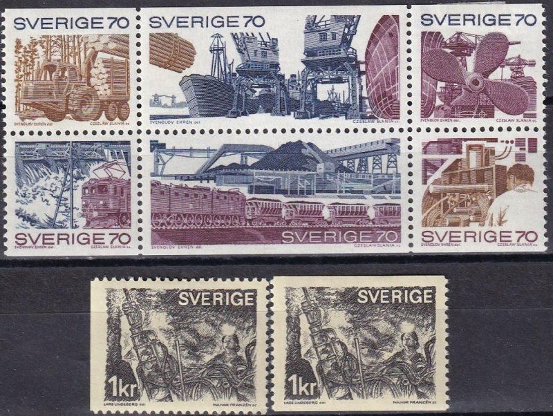 Sweden #866a, 867-8 F-VF Unused CV $13.15 (Z6222)