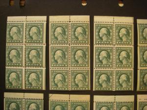 Scott 498e, 1c Washington, pane of 6 with tab, MNH Booklet Beauty