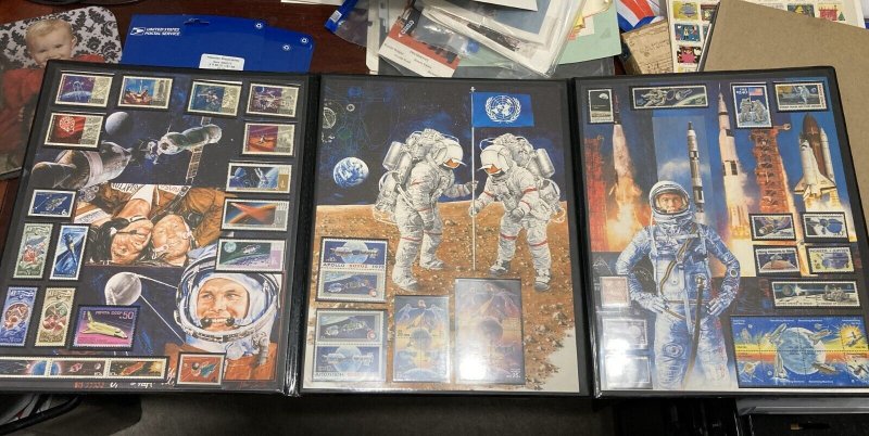FLEETWOOD US/RUSSIA SPACE PORTFOLIO 53 US/USSR SPACE STAMPS