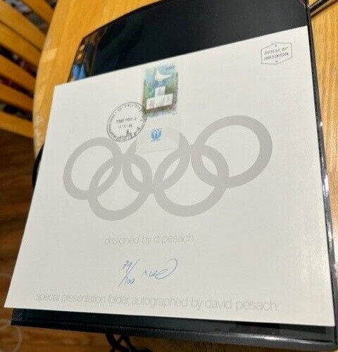 Israel Scott #883 1984 Olympics Presentation Folder Signed by Designer!!