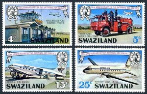 Swaziland 236-239, MNH. Mi 224-227. Matsapa Airport, Air Service,10th Ann. 1975.