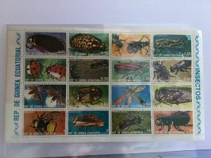 Republic de Guinea Insects Ladybird  Beetles Bees  cancelled stamp sheet R27685