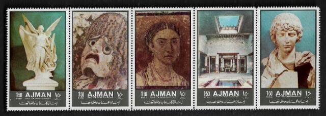 Ajman Michel #2059A-63A MNH Strip - Ancient Art