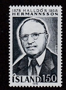 Iceland # 513 H.  Hermannsson - Historian, Mint NH