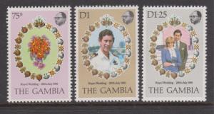 Gambia 1981 Royal Wedding Sc#426-428 MNH