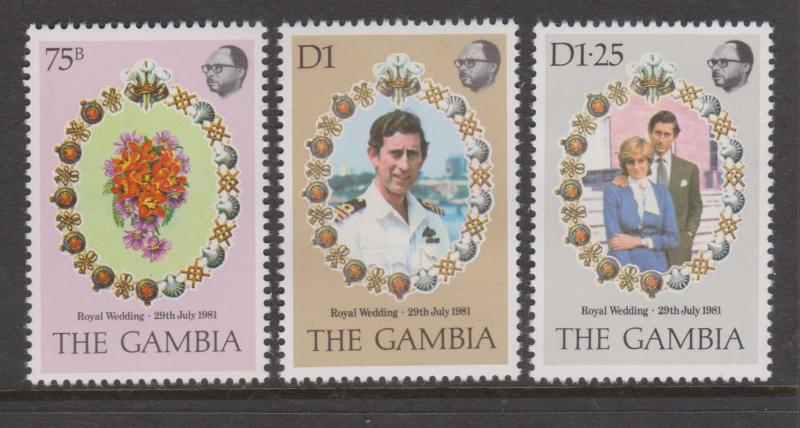 Gambia 1981 Royal Wedding Sc#426-428 MNH