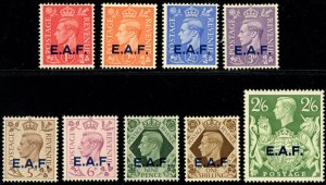 Great Britain East Africa Forces Scott# 1-9  Mint OG, SCV $51.90 (33851)