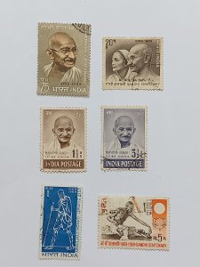 1948-1966 India Rare Collection of Mahatma Gandhi SG#305,306,595-98