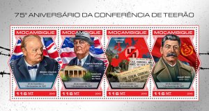Mozambique 2018 MNH Military Stamps WWII WW2 Tehran Conference Churchill 4v M/S