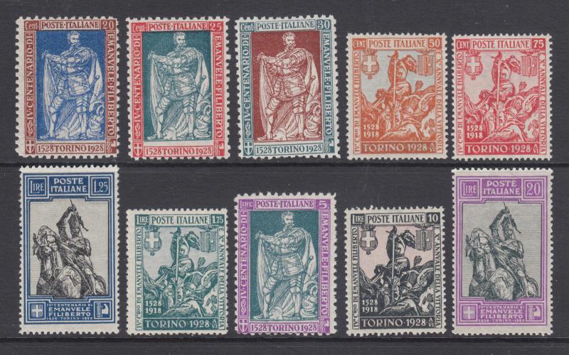 Italy Sc 201-210 MNH. 1928 Emmanuel Philbert, cplt set, F-VF. 