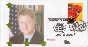 ZAYIX 2006 US 4084 FDC DC Comics Superheroes The Flash Pres. Bill Clinton Onedog