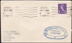 GB SCOTLAND 1967 cover Clyde Steamer cachet T.S.QUEEN MARY II..............A9254