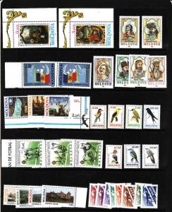 Moldova-page of unused NH-Birds-Planes-Airmails-Sports-