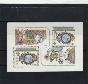 CZECHOSLOVAKIA 1982 SPACE SHEET OF 2 STAMPS MNH