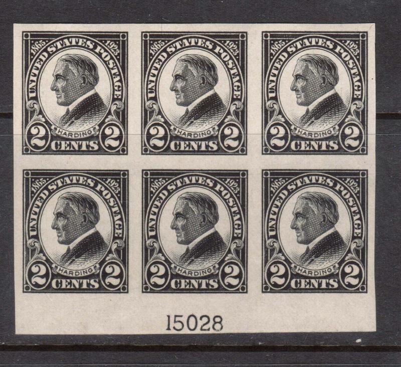 USA #611 XF/NH Imperf Block Of Six