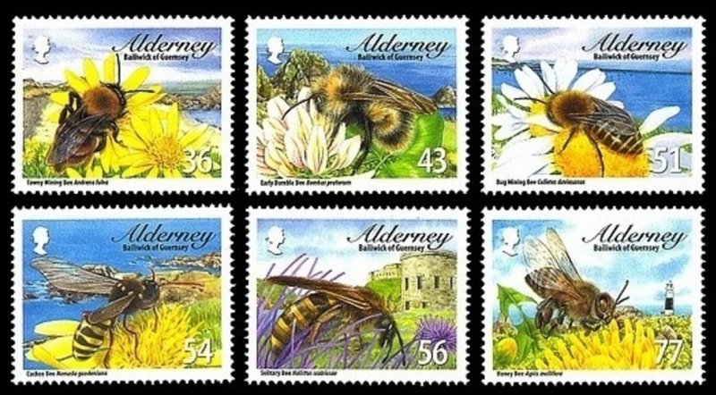 Alderney 2009 MNH Stamps Scott 338-343 Insects Bees