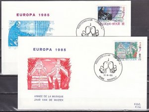 Belgium, Scott cat. 1199-1200. Europa-Music Year. 2 First day covers. ^