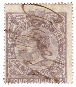 (I.B) Cape of Good Hope Revenue : Stamp Duty 4/- (1865) 