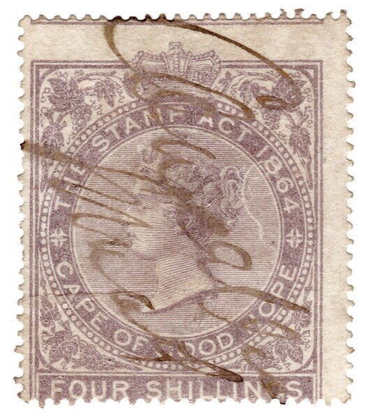 (I.B) Cape of Good Hope Revenue : Stamp Duty 4/- (1865)