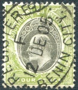 SOUTHERN NIGERIA-1905 4d Grey-Black & Olive-Green Sg 26 GOOD USED V26393