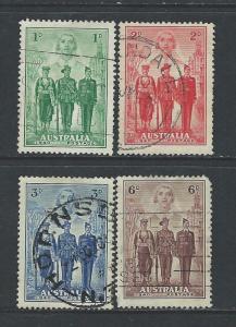 AUSTRALIA - #184-#187 - AUSTRALIAN IMPERIAL FORCES USED SET (1940) CV: $45.15