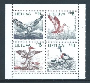 Lithuania #427-30 NH Birds of the Baltic Shores - Pane of 4