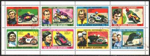 Equatorial Guinea. 1976. Small sheet 895-902. Motorcycle racing. USED.