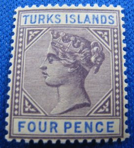 TURKS ISLANDS 1895  -  SCOTT # 53  MLH  (T7)