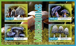 Stamps Plants Mushrooms 1+1 sheets perforated MNH** 2017 year