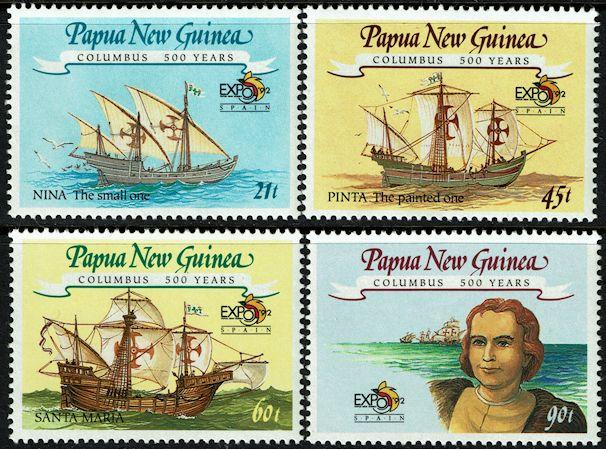 Papua New Guinea 782-785 MNH - Columbus - Sailing Ships (1992)