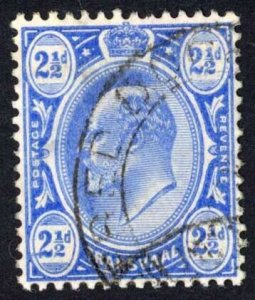 Transvaal 1905-09 SG.276 2 1/2d bright blue wmk MCA fine used cat 16 pounds