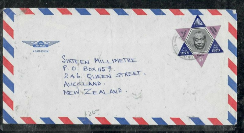 TONGA COVER (PP0301B) 1968 FREE FORM STAMP 6 POINTED STAR A/M TO N.Z.