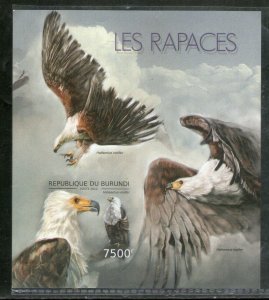 Burundi 2012 Raptors Eagles Birds of Prey Wildlife Animal Sc 1224 Imperf M/s MNH