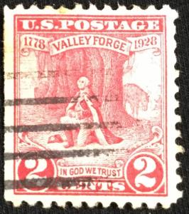US #645 Used SE Single Valley Forge George Washington SCV $.50 L3