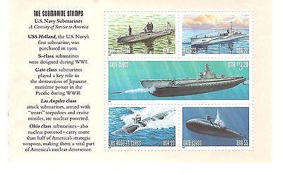 US Scott # 3373-77 Navy Submarines Pane 3377a  MNH