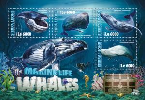 SIERRA LEONE 2016 SHEET WHALES MARINE LIFE srl16314a