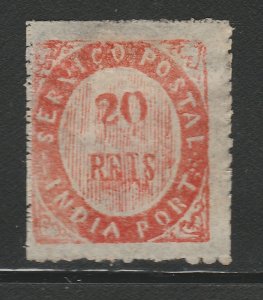 Portugal Colony INDIA Nativos 1873 20r Type IB MNG Stamp A25P37F18882-