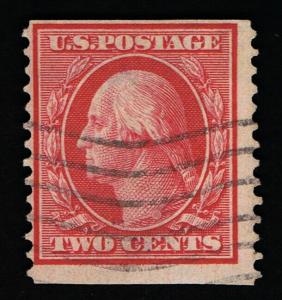 GENUINE SCOTT #353 POSTALLY USED 1909 CARMINE PERF-12 COIL DL-WATERMARK #6956