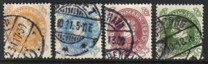 Denmark #216-9 used King Christian X issued 1930