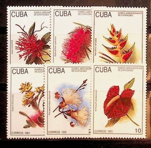 CENTRAL AMERICA Sc 3515-20 NH ISSUE OF 1993 - FLOWERS
