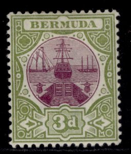 BERMUDA EDVII SG33, 3d magenta & sage green, M MINT.